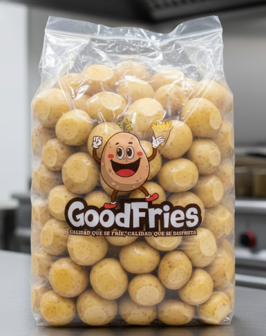 Papa procesada en bola con cáscara